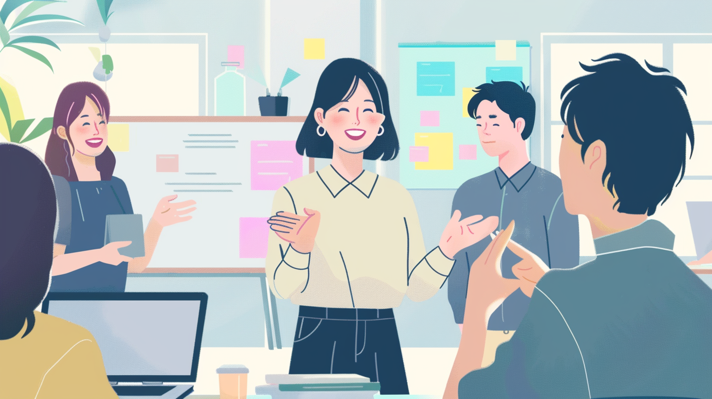 明るく議論をしている様子