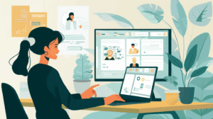 リモート会議をする女性